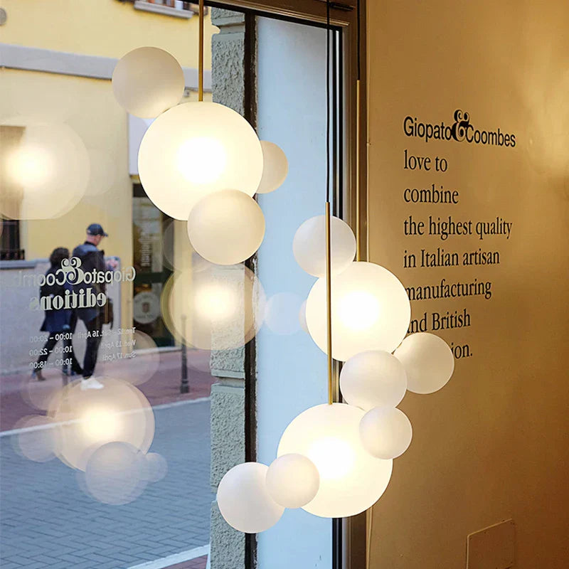 Frosted Glass Ball Pendant Light for Dining Room and Kitchen Decor