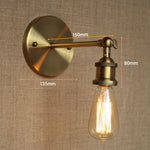 Retro Loft Vintage Wall Lamp Gold Shade Industrial Sconce Fixtures