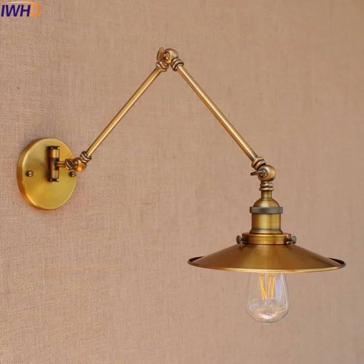 Swing Arm Wall Light Gold Copper Vintage Sconce Edison Loft Wall Lamp