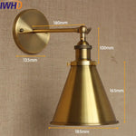 Retro Loft Vintage Wall Lamp Gold Shade Industrial Sconce Fixtures