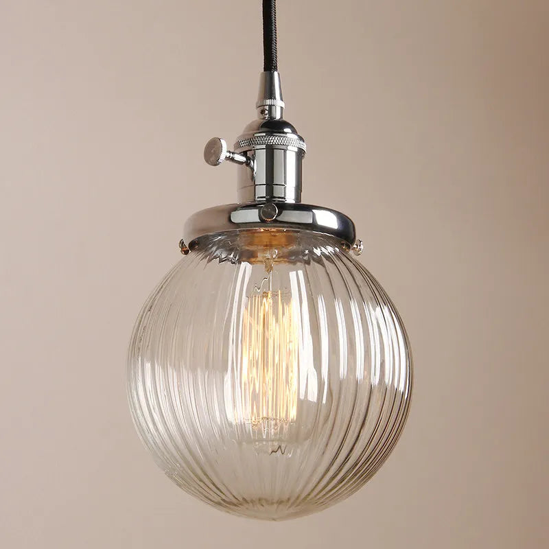 Clear Glass Globe Pendant Lights E27 Hanglamp for Living Room Loft