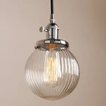 Clear Glass Globe Pendant Lights E27 Hanglamp for Living Room Loft