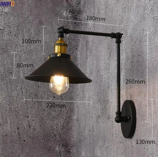 Retro Swing Arm LED Wall Sconce Light Industrial Loft Style Luminaire