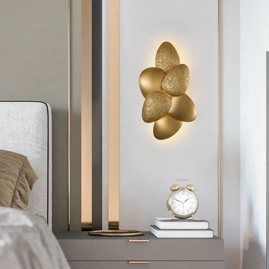 Golden Stainless Steel LED Wall Sconce for Bedroom & Corridor