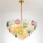 Iron Glass Colorized Chandelier for Foyer - Modern Suspension Lighting