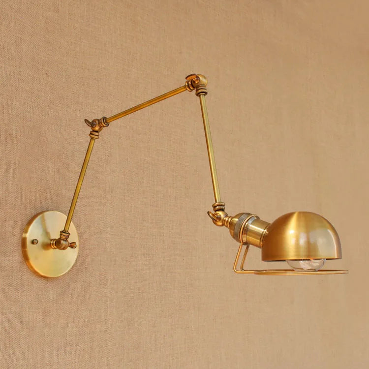 Golden Loft Swing Arm LED Wall Sconce Retro Style Lamp - Adjustable Long Arm Light Fixtures