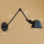 Golden Vintage LED Swing Arm Wall Sconce Industrial Style