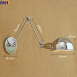 Silver Retro Vintage Swing Long Arm Wall Light LED Sconce Industrial Lighting