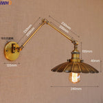 Swing Arm Wall Light Gold Copper Vintage Sconce Edison Loft Wall Lamp