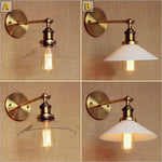 White Glass Retro Industrial Wall Sconce, Vintage Edison Style Wall Lights Fixtures