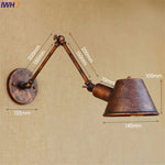 Golden Vintage LED Swing Arm Wall Sconce Industrial Style