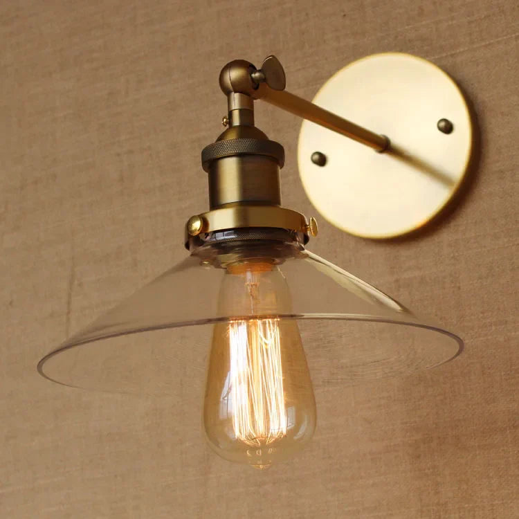 White Glass Retro Industrial Wall Sconce, Vintage Edison Style Wall Lights Fixtures
