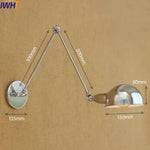 Silver Retro Vintage Swing Long Arm Wall Light LED Sconce Industrial Lighting