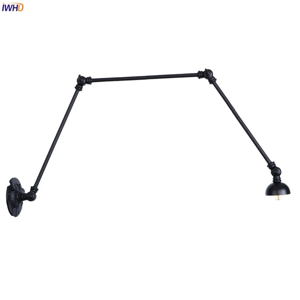 Industrial Vintage Adjustable Swing Wall Sconce Stair Light - Set of 3