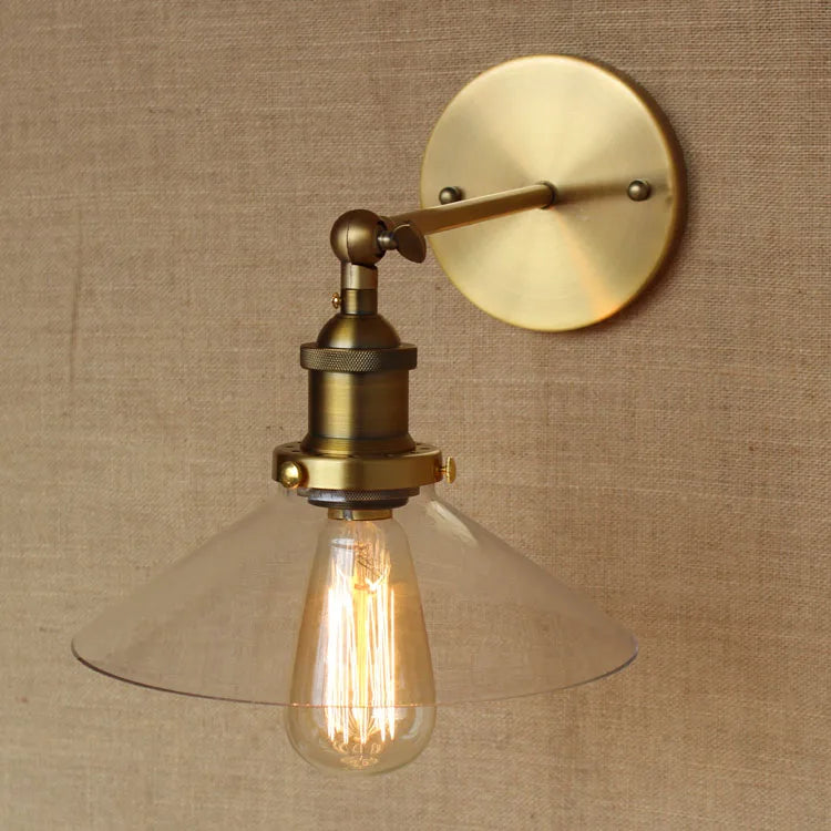White Glass Retro Industrial Wall Sconce, Vintage Edison Style Wall Lights Fixtures