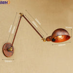 Silver Retro Vintage Swing Long Arm Wall Light LED Sconce Industrial Lighting