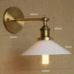 White Glass Retro Industrial Wall Sconce, Vintage Edison Style Wall Lights Fixtures