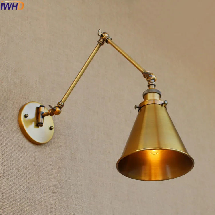 Swing Arm Wall Light Gold Copper Vintage Sconce Edison Loft Wall Lamp