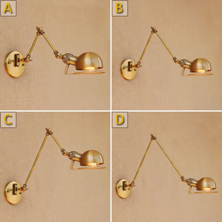 Retro Swing Arm Wall Sconce - Vintage Edison Style Wall Lamp