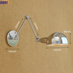 Silver Retro Vintage Swing Long Arm Wall Light LED Sconce Industrial Lighting