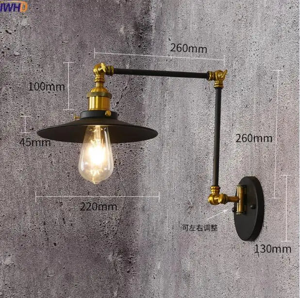 Retro Swing Arm LED Wall Sconce Light Industrial Loft Style Luminaire