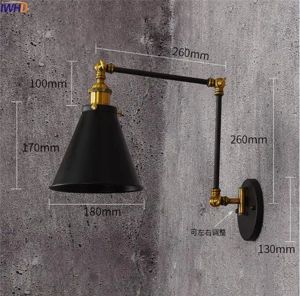 Retro Swing Arm LED Wall Sconce Light Industrial Loft Style Luminaire