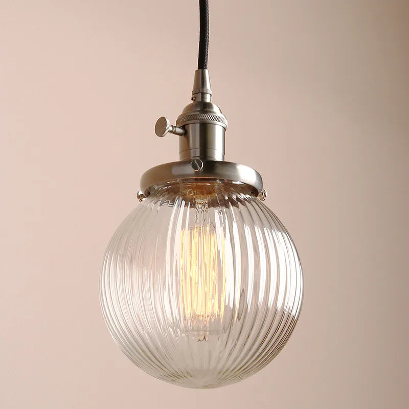 Clear Glass Globe Pendant Lights E27 Hanglamp for Living Room Loft