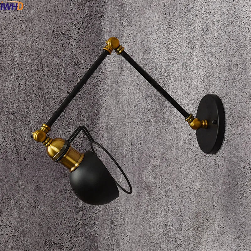 Retro Swing Arm LED Wall Sconce Light Industrial Loft Style Luminaire