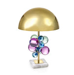 Crystal Bubble LED Desk Lamp - Art Deco Style, Clear Colorized, Marble Base