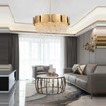 Postmodern Crystal Pendant Light - Golden Stainless Steel Suspension Lamp