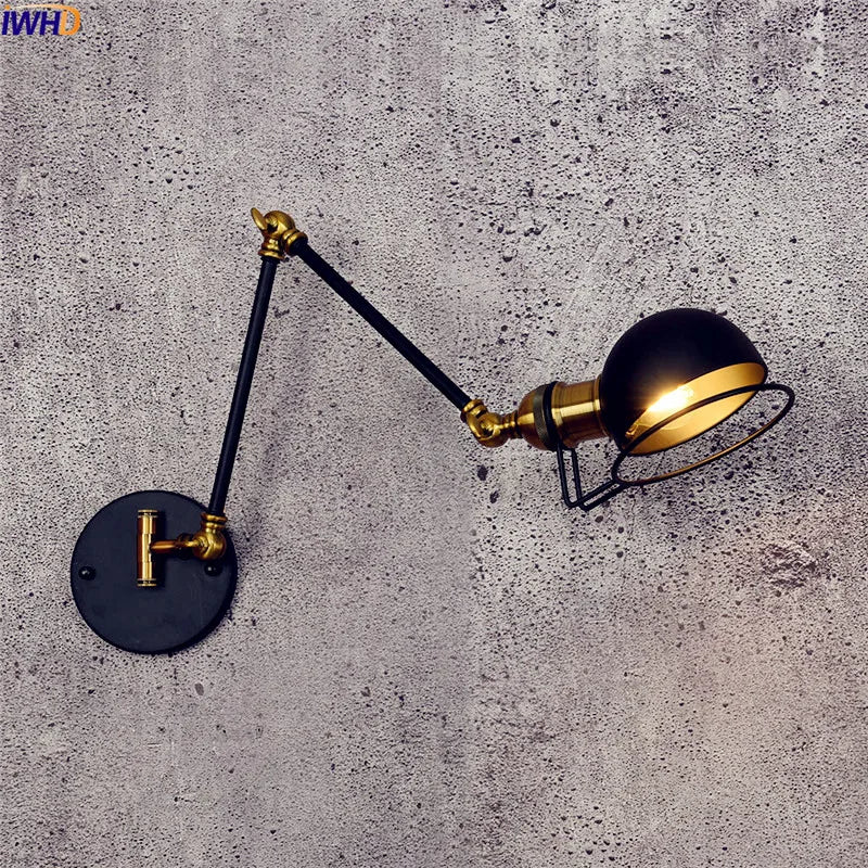 Retro Swing Arm LED Wall Sconce Light Industrial Loft Style Luminaire