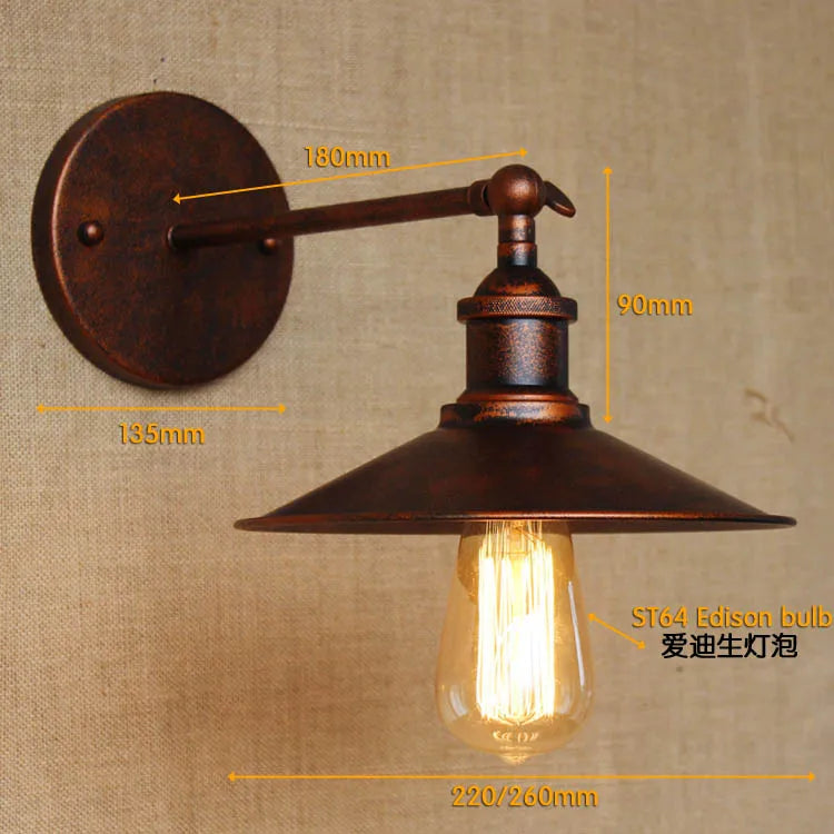 White Glass Retro Industrial Wall Sconce, Vintage Edison Style Wall Lights Fixtures