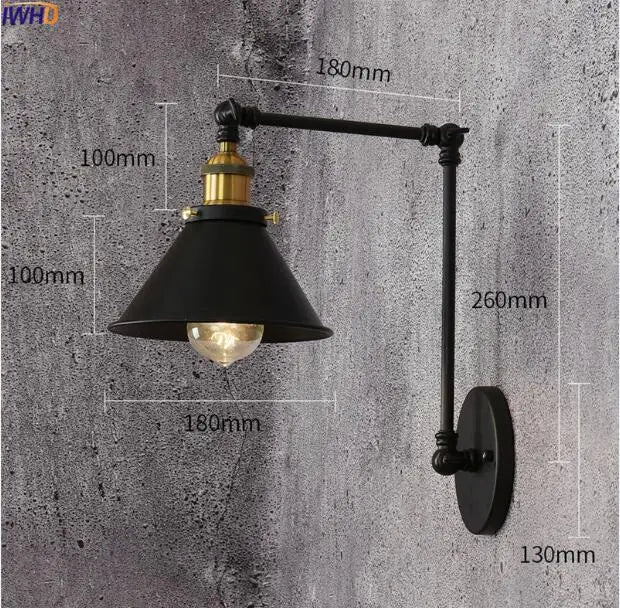 Retro Swing Arm LED Wall Sconce Light Industrial Loft Style Luminaire