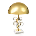 Crystal Bubble LED Desk Lamp - Art Deco Style, Clear Colorized, Marble Base