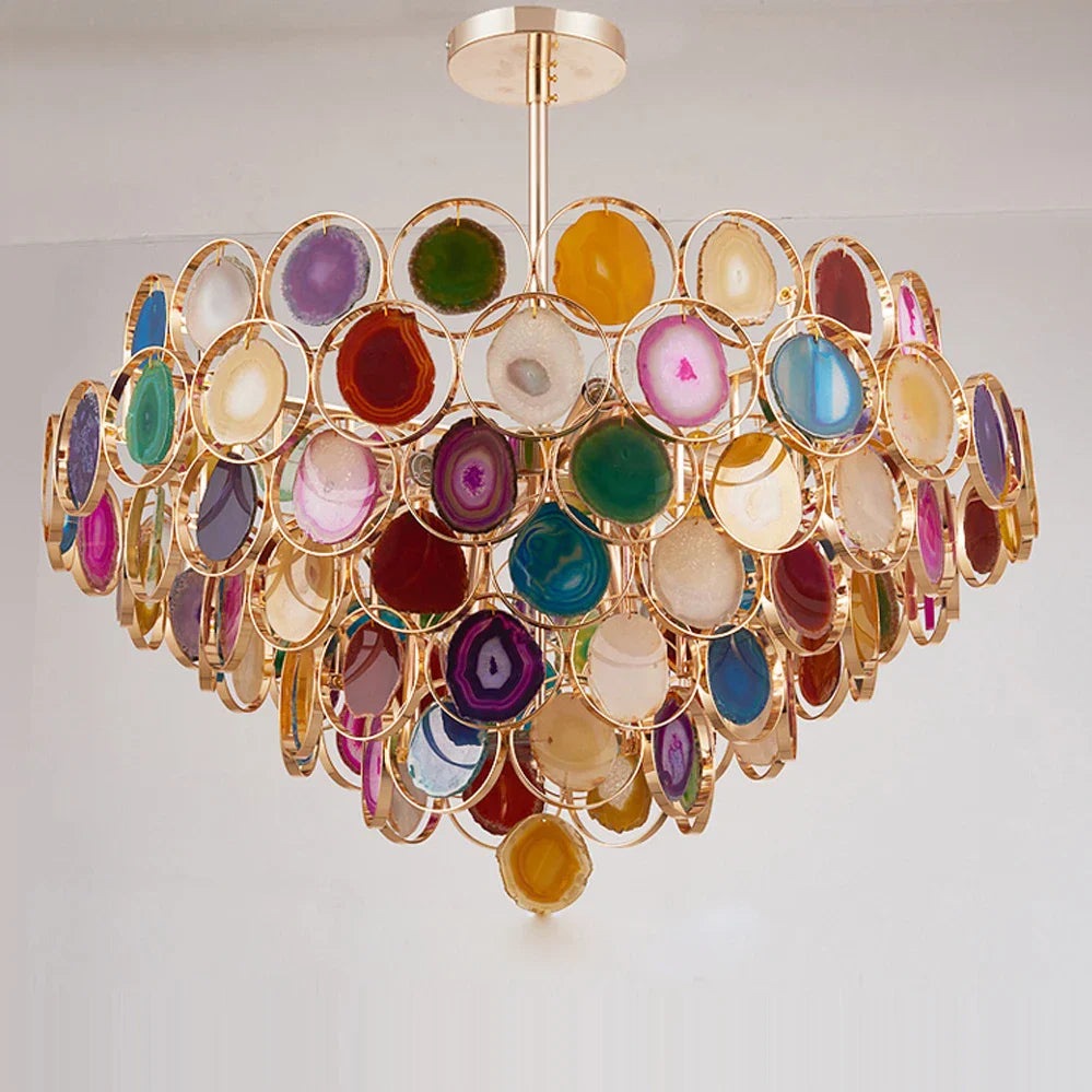 Multicolor Agate Chandelier 2025 for Dining Room Lighting