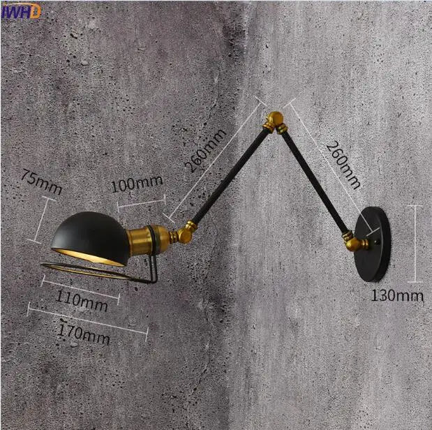 Retro Swing Arm LED Wall Sconce Light Industrial Loft Style Luminaire