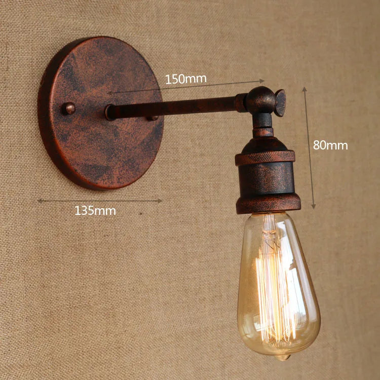 Retro Loft Vintage Wall Lamp Gold Shade Industrial Sconce Fixtures