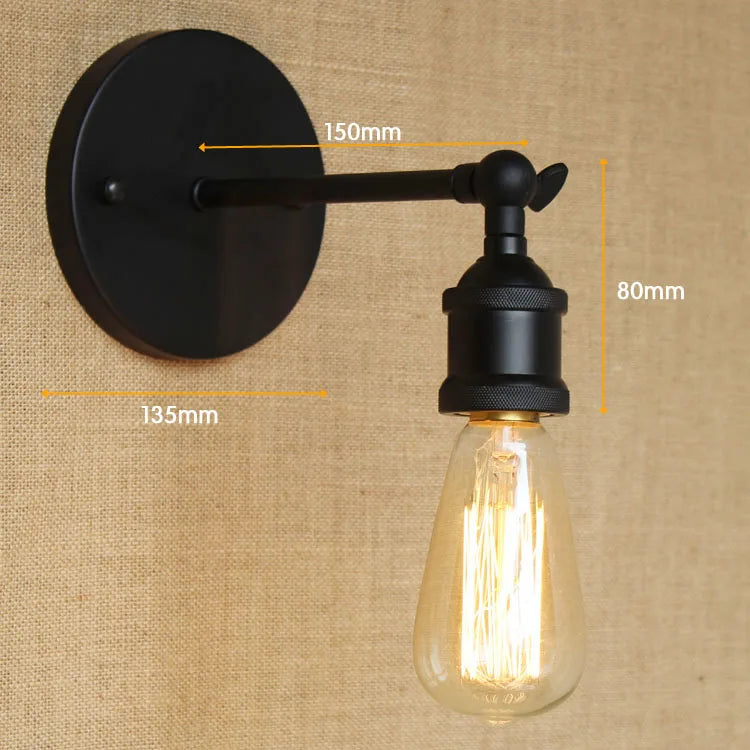 Retro Loft Vintage Wall Lamp Gold Shade Industrial Sconce Fixtures