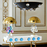 Crystal Bubble LED Desk Lamp - Art Deco Style, Clear Colorized, Marble Base