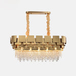 Postmodern Crystal Pendant Light - Golden Stainless Steel Suspension Lamp
