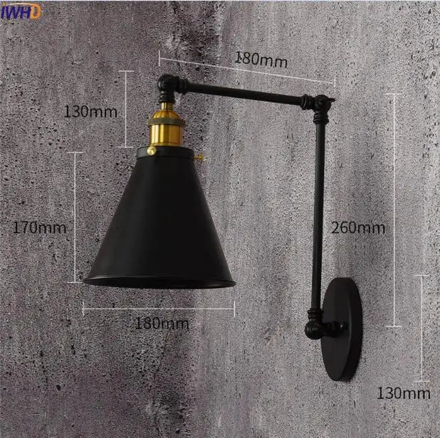 Retro Swing Arm LED Wall Sconce Light Industrial Loft Style Luminaire