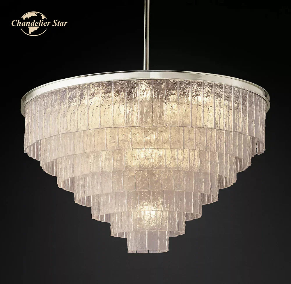 Glace Modern Glass Chandelier for Living Dining Room, Farmhouse Hanging Lamp