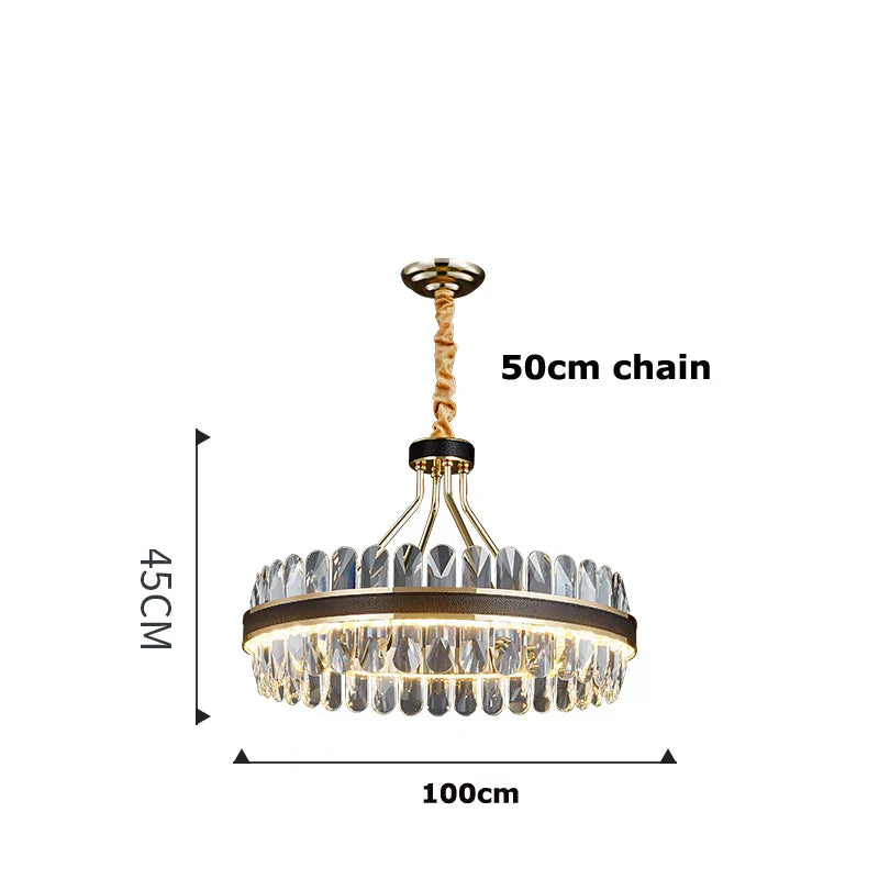 Gold Stainless Steel Crystal Chandelier for Dinning Room