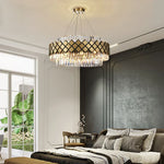 Gold LED Crystal Clear Art Deco Chandelier for Foyer