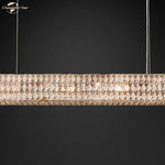 Crystal LED Linear Chandelier for Kitchen Island Dining Room