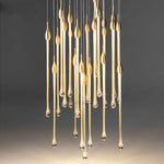 Luxury Crystal Chandelier - Gold Rectangle LED Staircase Dining Kitchen Lighting