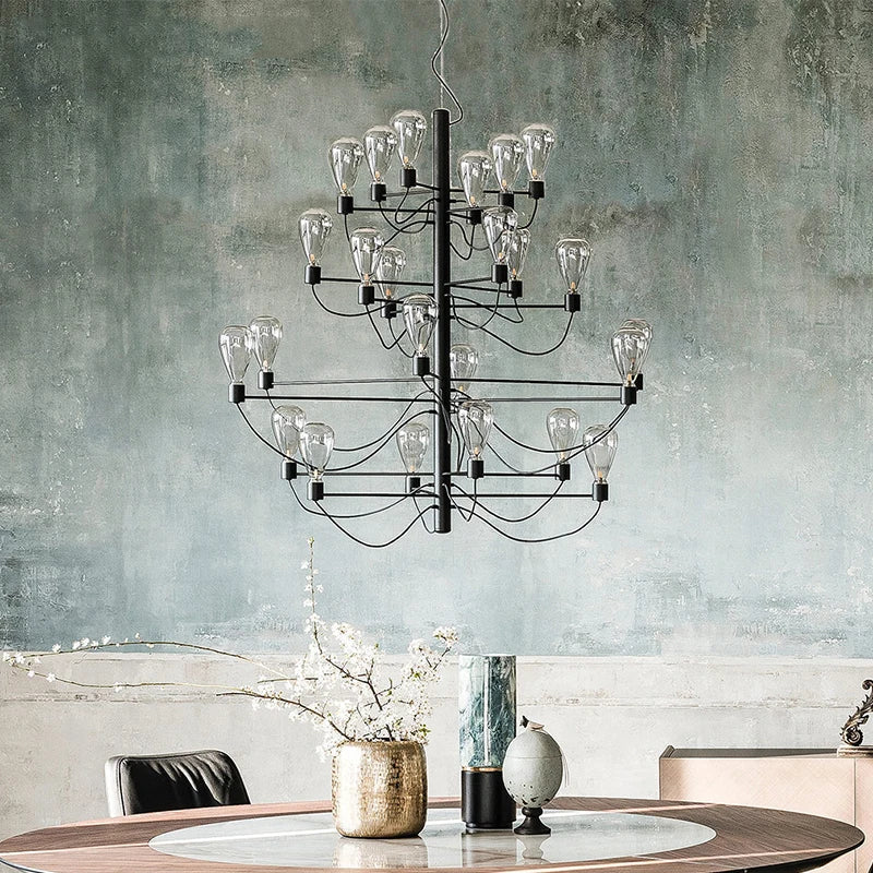 Contemporary Iron Glass Chandelier for Stylish Foyer Lighting