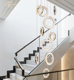 LED Crystal Chandelier Stainless Steel Pendant Light for Living Room