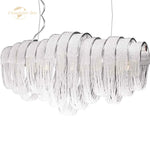 Crystal Circle LED Tassel Chandelier: Modern Luxury Pendant Hanging Light Fixture for Bedroom and Living Room