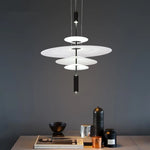 Nordic Flamingo Chandelier: White Light Minimalist Round Lamp for Living, Bed, Dining Room
